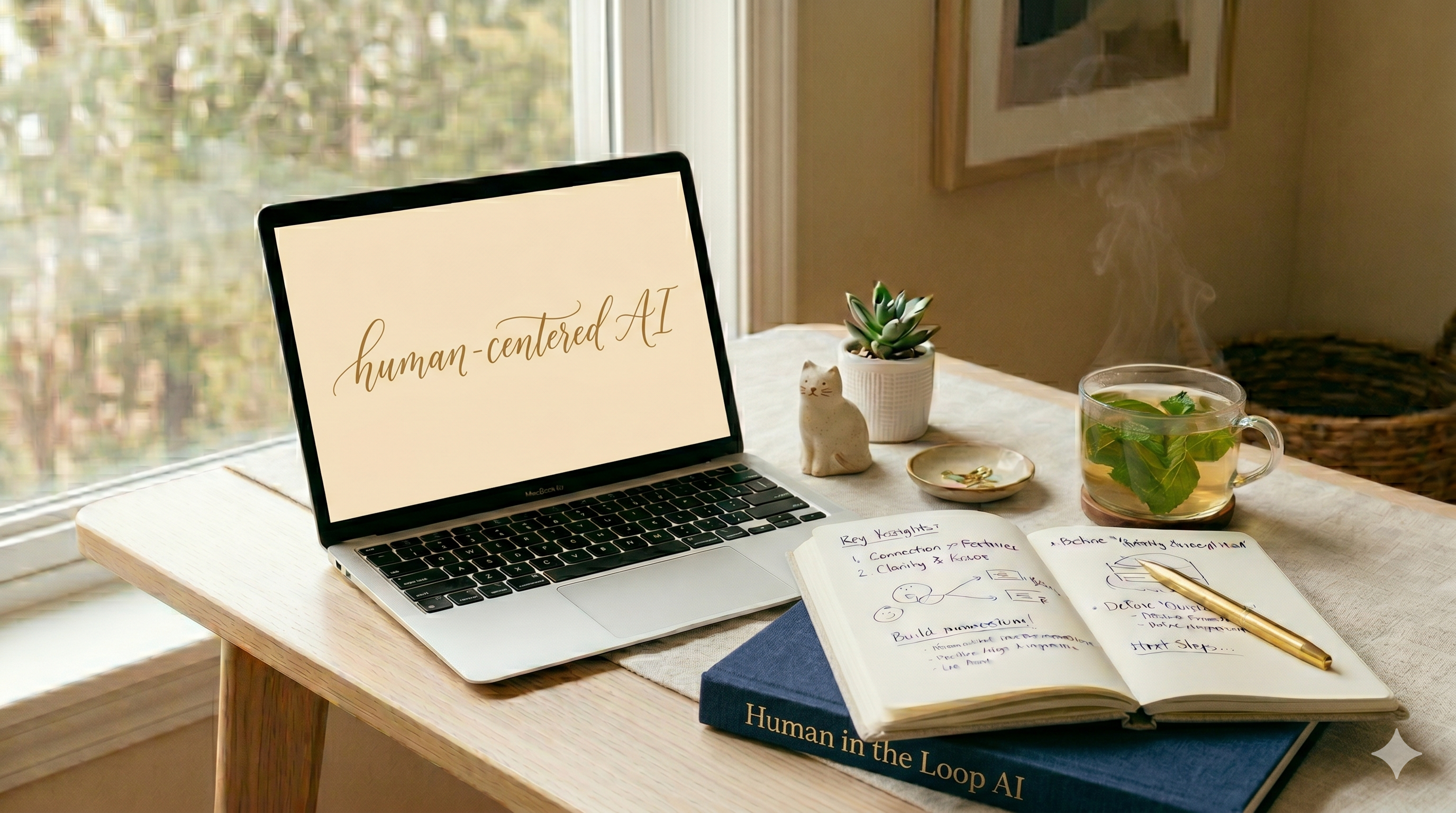 Thoughtful workspace, DeMarco Bennett AI Consulting